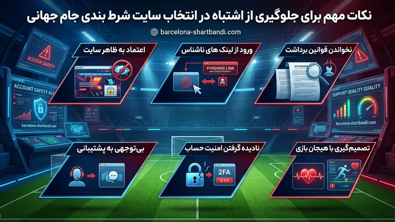 نکات مهم برای جلوگیری از اشتباه در انتخاب سایت شرط بندی جام جهانی